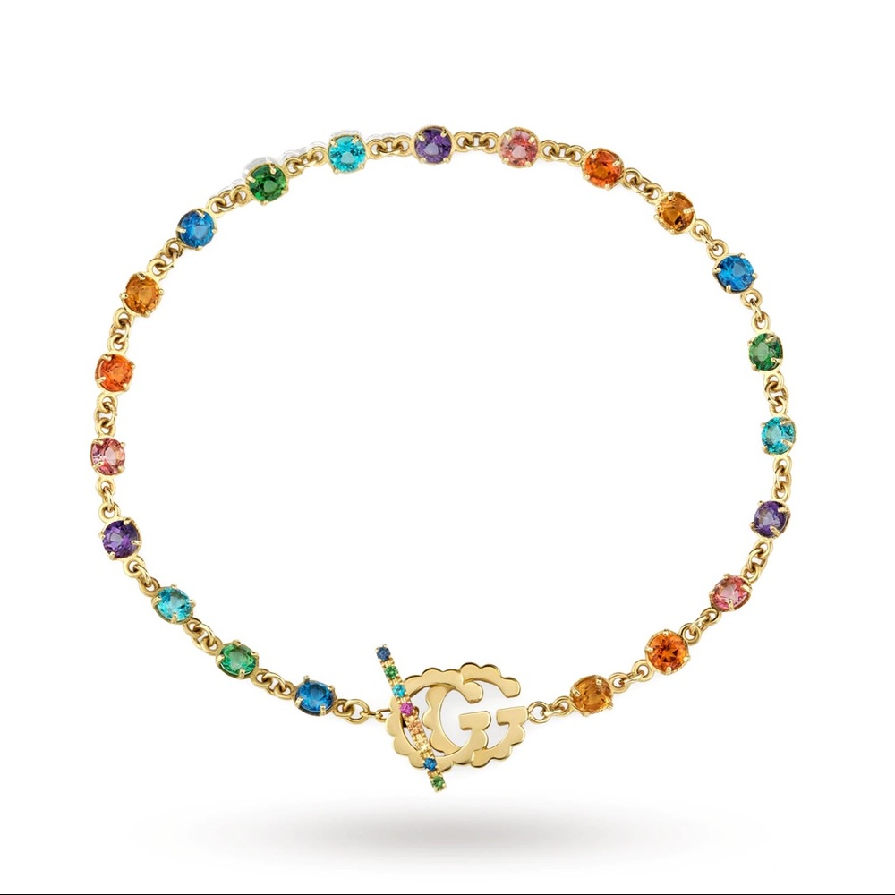 Gucci Running GG 18K Gold Multi-Stone Bracelet NWT - Picture 15 of 16
